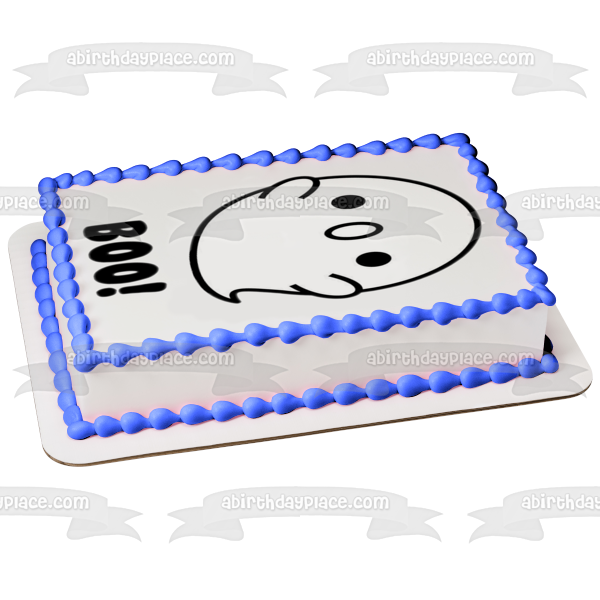 Ghost Boo! Edible Cake Topper Image ABPID51754 Online now