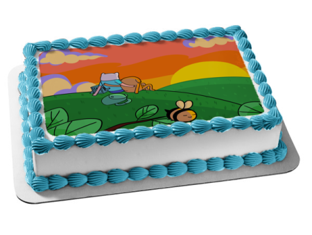 Adventure Time Jake Finn BMO Watching Sunset Edible Cake Topper Image ABPID51297 Discount