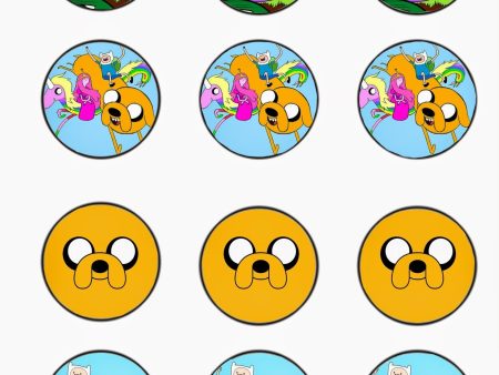 Adventure Time Jake the Dog Finn Princess Bubblegum Lady Rainicorn Edible Cupcake Topper Images ABPID51355 on Sale