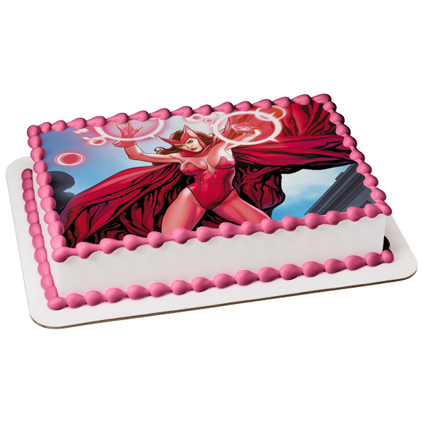 Scarlet Witch Fighting Edible Cake Topper Image ABPID51762 Cheap