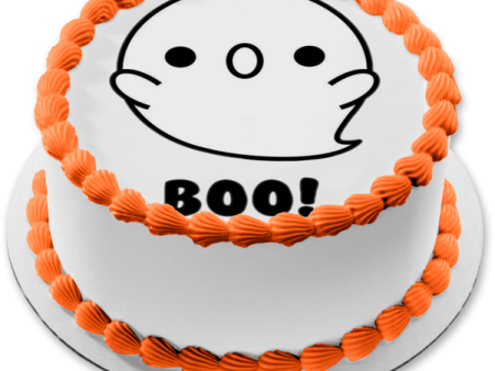 Ghost Boo! Edible Cake Topper Image ABPID51754 Online now