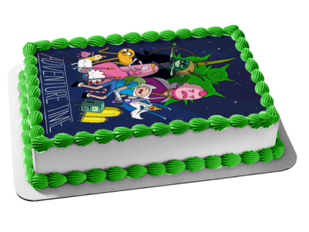 Adventure Time Finale Jake Finn Princess Bubblegum Ice King BMO Huntress Wizard Edible Cake Topper Image ABPID51328 For Cheap