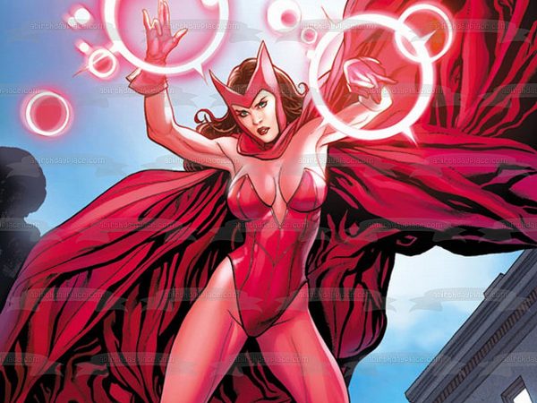 Scarlet Witch Fighting Edible Cake Topper Image ABPID51762 Cheap